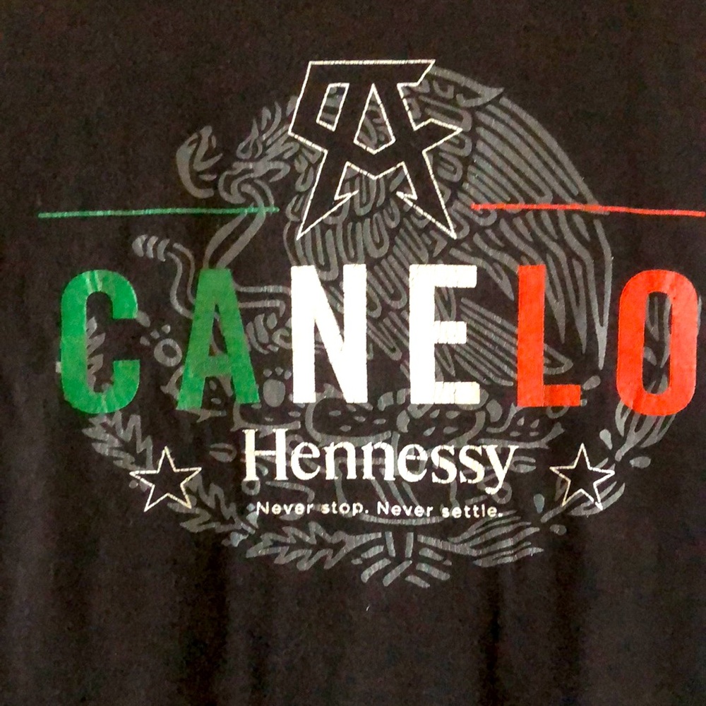 HENNESSY CANELO BLACK T SHIRT • SHIRT SLEEVE • SZ L